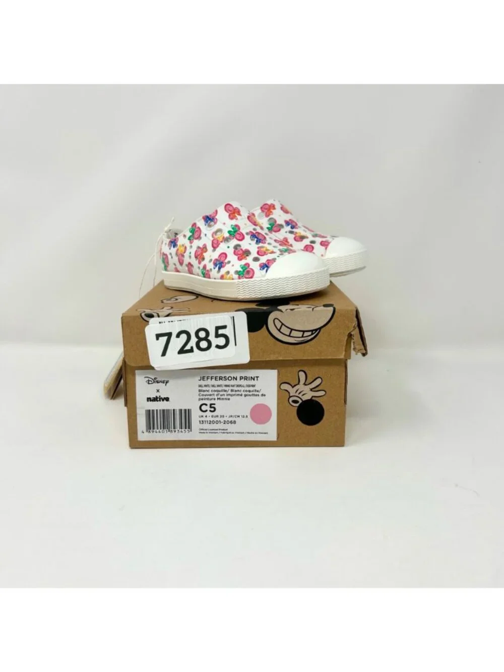 Native Shoes Jefferson Disney Minnie Paint Drops Toddler C5 Slip On Kids Shoes